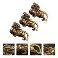 thumbnail image 3 of icolorfuled 3Pcs Golden Pi Xiu Ornament Brass Wealth Attraction Office Placement, 3 of 7