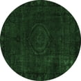 thumbnail image 1 of Ahgly Company Indoor Round Persian Emerald Green Bohemian Area Rugs, 6' Round, 1 of 4