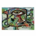 thumbnail image 1 of Abstract Cutting Board, Doodle Bird Character Eyes Eyesight Portrait Unusual Retro Illustration, Decorative Tempered Glass Cutting and Serving Board, Small Size, Multicolor, by Ambesonne, 1 of 1