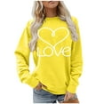 thumbnail image 1 of Ounisa Womens Valentines Sweatshirt Love Heart Graphic Print Pullover Casual Long Sleeve Valentine's Blouse Top, 1 of 5