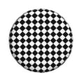 thumbnail image 4 of Spare Tire Cover, Square Black White Plaid Wheel Cover Tire Covers For Trailers Car Truck Camper Universal Tire Covering Fits Diameter14"-17", 4 of 4