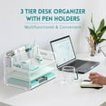 thumbnail image 6 of INTIGE 3 Tier Letter Size Desk Organizer with Handle and 3 Pen Holders, White, 1 Piece, 6 of 6
