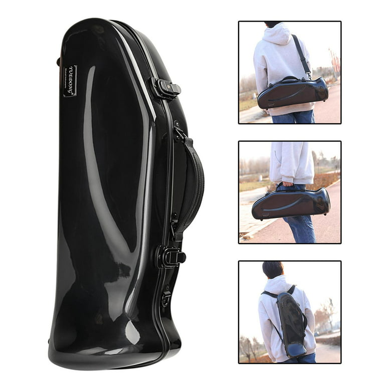 Trumpet Case Adjustable Detachable Backpack Frp with Shoulder Strap  Instrument Case , Black