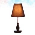thumbnail image 3 of 1pc Wood Cloth Art Desk Lamp Style Desktop Lamp Table Lamp Creative Desk Lamp for Home with US Plug (Brown without Bulb), 3 of 5