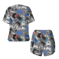 thumbnail image 5 of Kdxio Video Game Print Pajamas Sets for Women Short-Sleeved Pjs with Lounge Shorts Two Piece Sleepwear S-4XL, 5 of 9