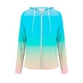 thumbnail image 3 of Women's Zip Up Y2K Hooded Jackets 2025 Fashion Gradient Color Print Hoodies Loose Long Sleeve Fall Winter Outfits Casual Sweatshirts Jacket with Pocket, 3 of 5