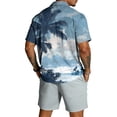 thumbnail image 4 of Mens Summer Short Sets Beach Shorts Sleeve Button Down Shirts Casual Hawaiian Shirt and Shorts Outfit, 4 of 6
