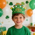 thumbnail image 5 of 4 Pcs St. Patrick's Day Paper , Shamrock Craft Hat with Elastic Bands, Irish Party Paper Hats for St. Patrick Party Supplies Decoration Classroom Craft Activity, 5 of 6