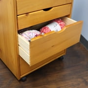 Adeptus Original Roll Cart, Solid Wood, 6+2 Drawer Extra Wide Roll Cart, Med Pine