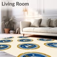 thumbnail image 2 of ODIKA 2'x3' Machine Washable Non-Slip Area Rug, Sailboat Compass Rose Medallion Path High Traffic Rug with Pad, Blue, 535442, 2 of 8