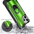thumbnail image 5 of Nagebee Case for iPhone 12, iPhone 12 Pro with Tempered Glass Screen Protector, Aluminum Metal Built-in Ring Stand, Full-Body Protective Shockproof Military Bumper Phone Cover (Green), 5 of 6
