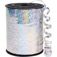 thumbnail image 1 of PartyWoo Plata, 0,5cm x 200m para Manualidades, Corrugado Iridiscente, Metálico Brillante para Envolver Regalos, Cinta para Cordel de Globos, Cabello, Floristería (1 Rollo), Cinta Regalos para el Día, 1 of 5