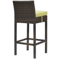 thumbnail image 5 of Modway Tabouret de Bar Extérieur en Rotin avec Conduit Brun et Péridot (Lot de 4), 5 of 5