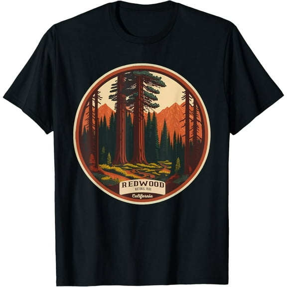 Redwood National Park Hiking Watercolor Vintage Graphic Park T-Shirt