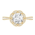 thumbnail image 5 of Rosec Jewels - Lab Created Diamond Engagement Ring - Designer Floral Halo Ring - EF-VS Quality, 18K Yellow Gold, US 7.50, 5 of 9