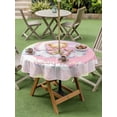 thumbnail image 4 of Outdoor Tablecloths with Umbrella Hole & Zipper, Bears Round Tablecloths 60 Inch, Cute Rainbow Clouds Moon Pink Purple Waterproof Table Cloth, Patio/Pool/Picnic Table Covers, 4 of 8