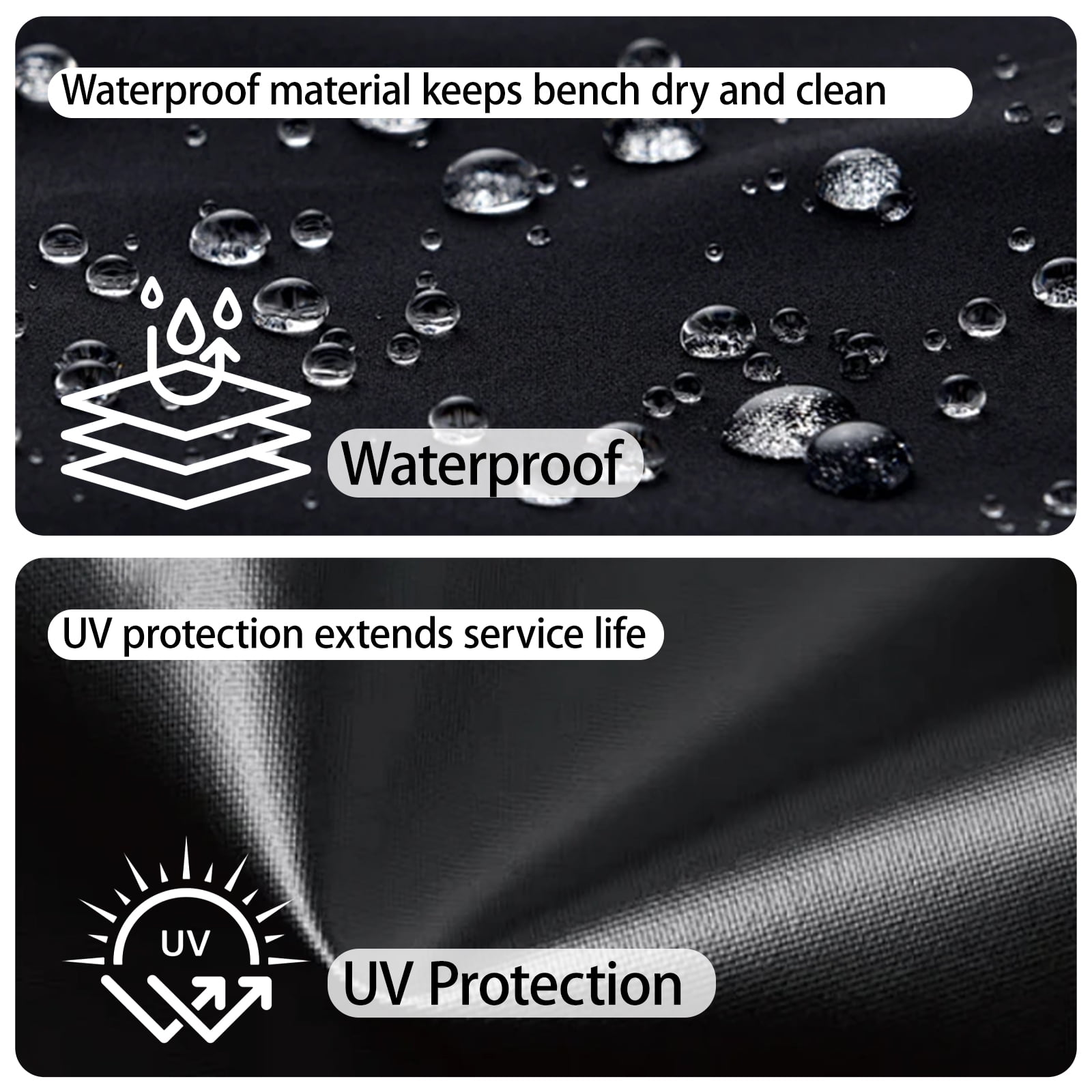 Outdoor Bench Cover Waterproof UV Protection Patio Bench Covers Heavy Duty Oxford Outdoor Furniture Covers for Garden Entryway Backless Sofa Chair Table