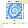 thumbnail image 2 of Blue Tie Dye Pattern Square Fitted Tablecloth with Elastic Edge,Square Table Cover,Washable Elastic Table Cover for Home Kitchen Party Decor 34"x34", 2 of 6