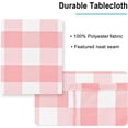 thumbnail image 3 of Checkered Square Tablecloth - Stain Resistant, Waterproof and Wrinkle Resistant Washable Table Cloth for Dining Room, 60 x 60 Inch, Peach Pink and White Gingham Pattern, 3 of 6