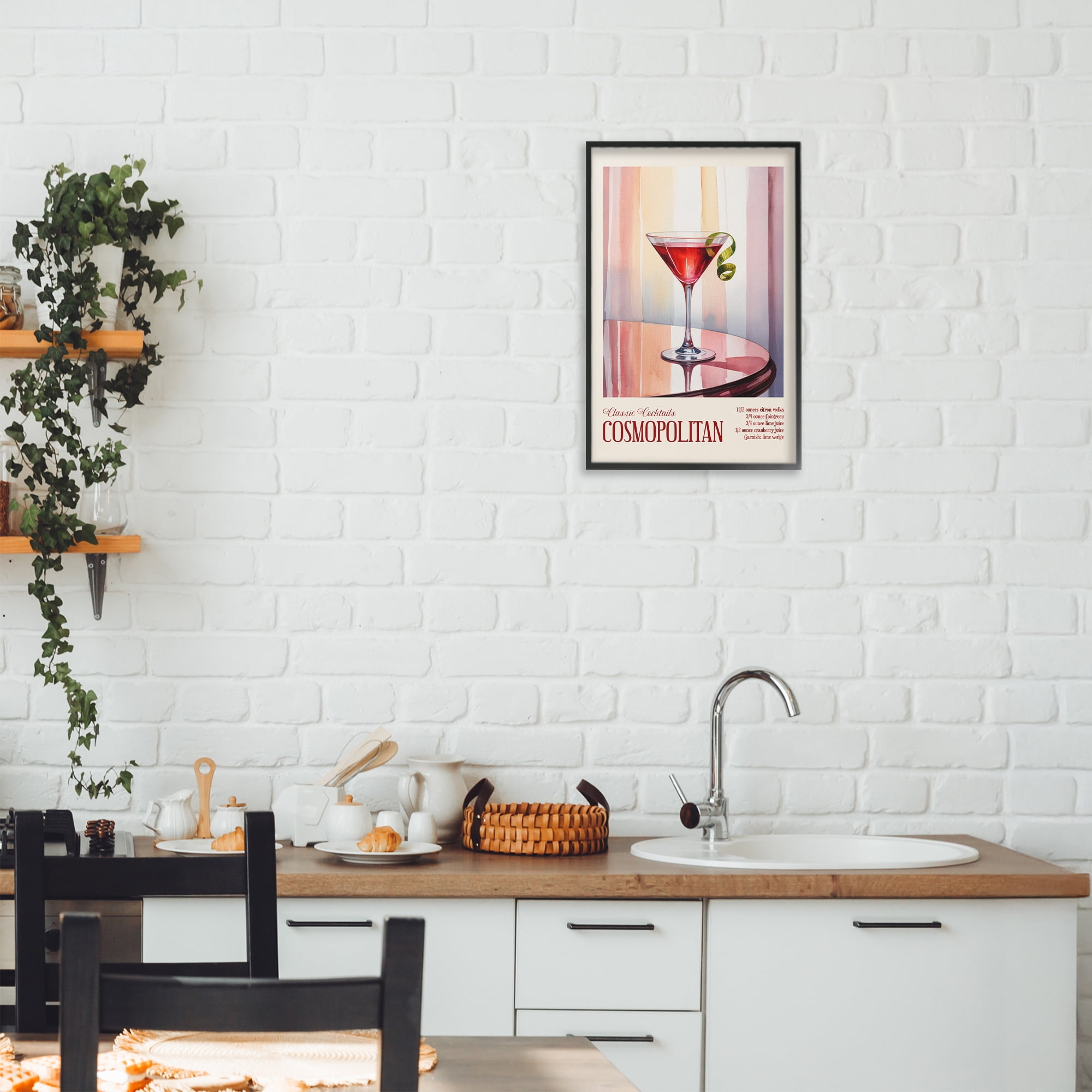 Stupell Industries Cosmopolitan on Reflective Table Black Framed Giclee Art, design by Andreas Magnusson