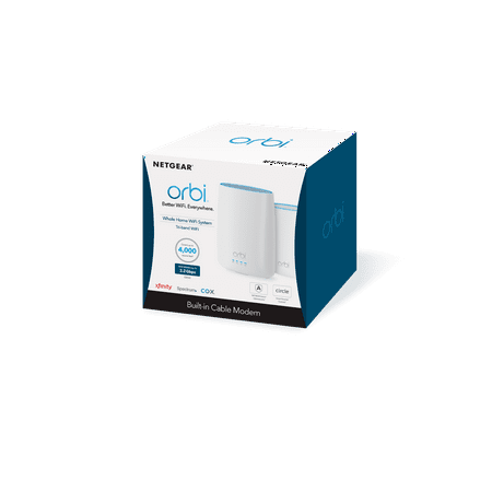 NETGEAR - Orbi Tri-Band AC2200 Mesh WiFi System with 32 x 8 DOCSIS 3.0 Cable Modem built-in (2-Pack) - White