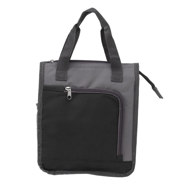 Bolsa térmica refrigerada con asa ancha, reutilizable, para el trabajo, viajes, senderismo y entrega de comida, color negro.