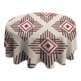 thumbnail image 4 of Round Waterproof Tablecloth 60×60 Inch, Geometry Reusable Indoor/Outdoor Durable Table Cover for Party Kitchen Dinner Room Decor, 4 of 6