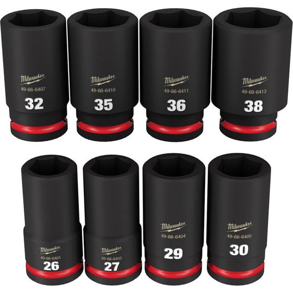 Milwaukee 49-66-7020 8pc SHOCKWAVE Impact Duty 3/4" Drive Metric Deep 6 Point Socket Set
