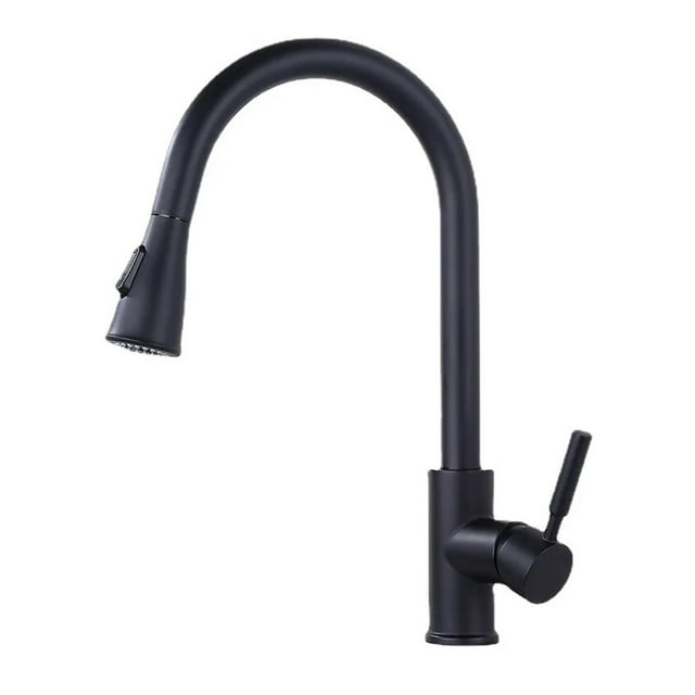 Brushed Nickel Kitchen Faucet Single Hole Pull Out Spout Kitchen Sink Mixer Tap, Stream Sprayer Head Chrome/Black Mixer Tap ,Versatile Features