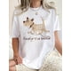thumbnail image 1 of Camiseta Ligera de verano para mujerWomen's Fun Dog Graphic Tee - Casual Crew Neck Short Sleeve T-Shirt, Stretchy Polyester Blend, Machine Washable - Perfect for SummerFather's Day, Mother's Day, Ne, 1 of 6