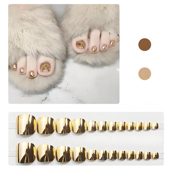 RAGUPEL 24Pcs Toe Press on Nails Square Short No Cure Needed Press on Nails Short Solid Color Nail Tips Summer Nails with Comes and A Tool Bag for Women Style3