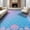 Pink Blue, Pattern 1, variant on ODIKA 3'x5' Washable Accent Rug Fish Ombre Wave Stripe Pearl Scale Mermaid Gradient Refined for Bedside, Nursery Room, Pet Friendly & Non-Shedding
