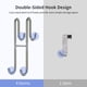 thumbnail image 4 of Gancho para puerta de vidrio para ducha, paquete de 2, ganchos extendidos para puerta de ducha de acero inoxidable 304 plateados, colgador sin marco sin perforación, ganchos para toallas de doble cara, 4 of 5