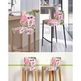 thumbnail image 5 of Summer Flamingo Bar Stool Covers Set of 6, Tropical Plants Botanical Floral Pink Plaid Stretch Bar Chair Covers with Backs, Removable Pub Counter Height Chair Cover for Kitchen Dining Room Cafe, 5 of 7
