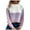 Purple, variant on Women's Sweater Stripe Patchwork Long Sleeve Crew Neck Loose Fit Warm Pullover Tops