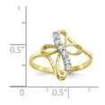 thumbnail image 3 of 10K Yellow Gold Ring Band Themed Cubic Zirconia CZ White, Size 9, 3 of 5