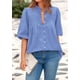 thumbnail image 3 of Blusa PRETTYGARDEN para mujer, verano 2025, manga corta, cuello en V, 3 of 8