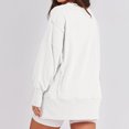 thumbnail image 4 of Top de manga larga para mujer ropa holgada con cuello redondo ropa de otoño traje de calle con abertura lateral, 4 of 7