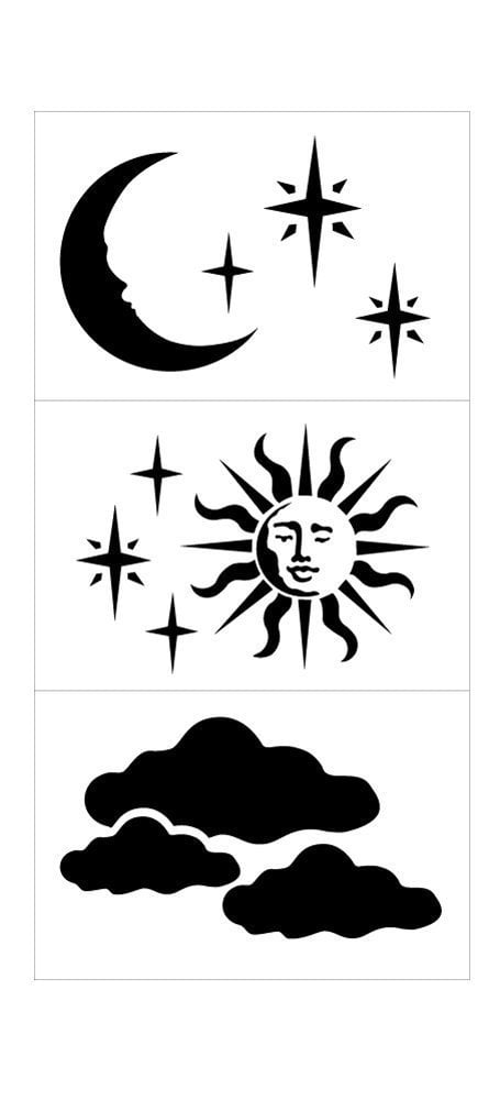 Reusable Celestial Stencils for DIY Crafts Celestial Sun and Moon Stencil