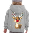 thumbnail image 4 of Staki Girl Chrismas Hoodie Kids Christmas Hoodie Girl Cute hoodie with Pocket(Gray,4-5 Years), 4 of 6