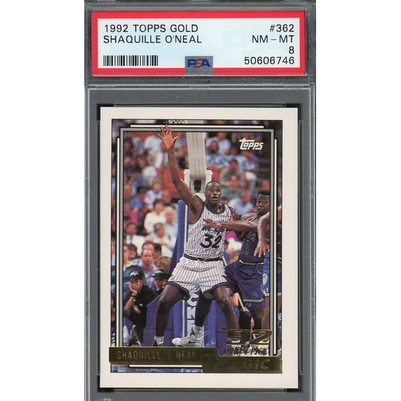 Shaquille O'Neal 1992 Topps Gold Basketball Rookie Card #362 Graded PSA 8