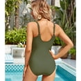 thumbnail image 4 of YNIQUE Women's One Piece Swimsuit Ruched Tummy Control Square Neck Bathing Suits, 4 of 8