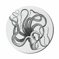 thumbnail image 1 of Octopus Mouse Pad for Computers, Vintage Style Old Engraved Illustration of a Sea Animal on Plain Backdrop, Round Non-Slip Thick Rubber Modern Mousepad, 8" Round, White Charcoal Grey, by Ambesonne, 1 of 2