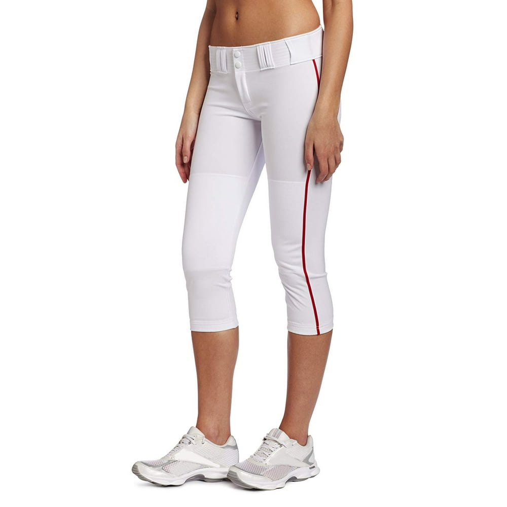 New Easton Womens Pro Pants With Piping White/Red XXLarge Softball