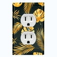 thumbnail image 1 of Metal Light Switch Plate Cover Tropical Jungle Palm Leaves Yellow Black JGL015, 1 of 13