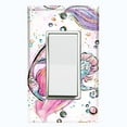 thumbnail image 1 of Metal Light Switch Wall Plate Outlet Cover (Mermaid Seahorse Pattern Glitter Print Pastel - Single Rocker), 1 of 2