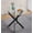 Black + Glass+Metal, variant on Dining Table with cross metal leg and tempered glass,Modern Space Saving Kitchen Table for Living Room,chrome legs