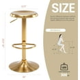 thumbnail image 2 of XPOPR Adjustable Bar Stool, Swivel Round Metal Airlift Barstool, Backless Counter Height Bar Chair for Kitchen Dining Room Pub Cafe, 1 pc (Gold), 2 of 10