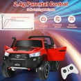thumbnail image 5 of Gymax 2x12V Licensed Toyota Hilux Ride On Truck Car 2-Seater 4WD w/ Remote Control Red, 5 of 9