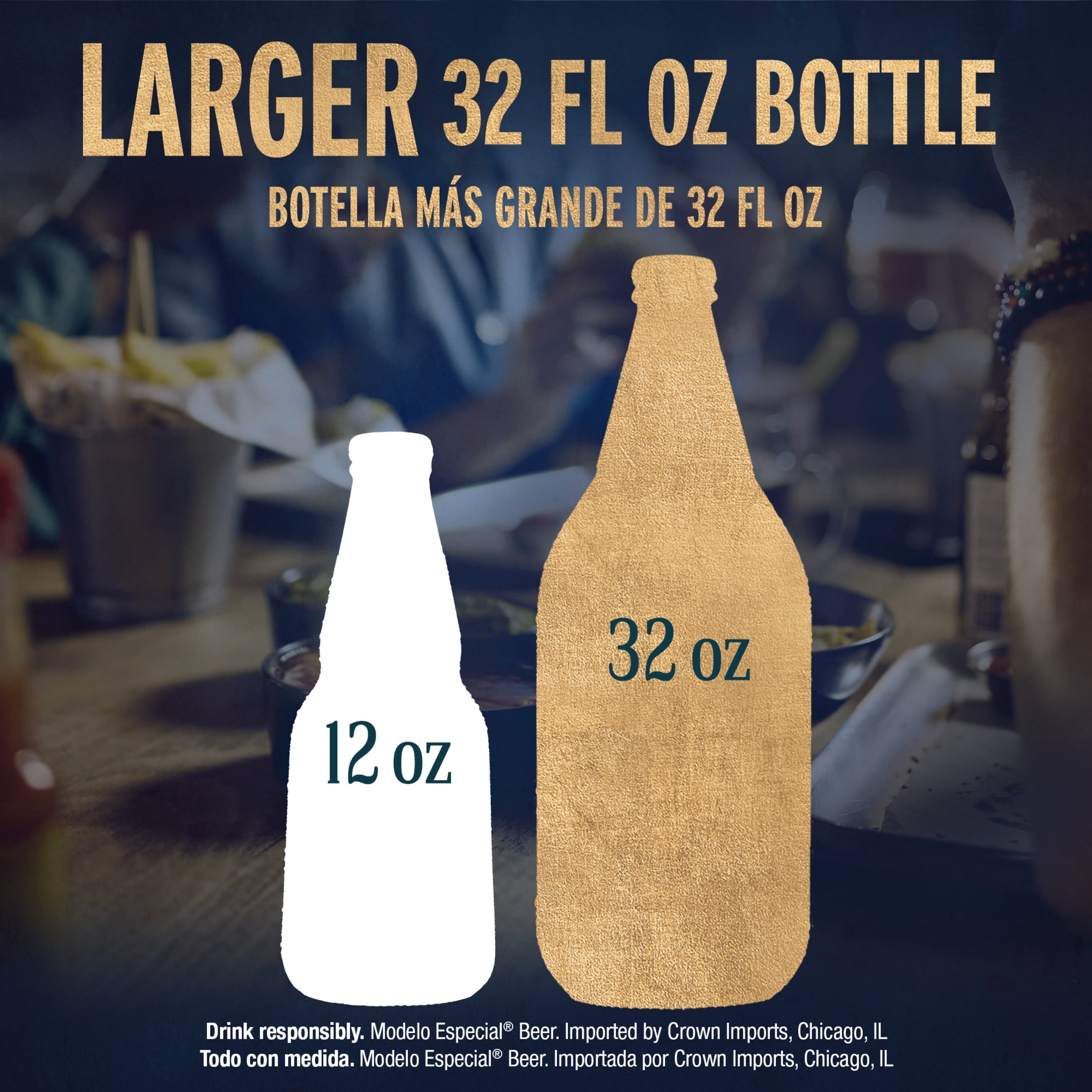 Modelo Especial Mexican Lager Import Beer, 32 fl. oz. Single Beer Bottle, 4.4% ABV